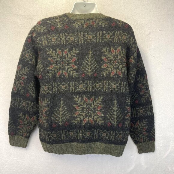 Eddie Bauer Fair Isle Christmas Sweater Mens Medium M Wool Blend Crewneck Knit - Picture 2 of 15